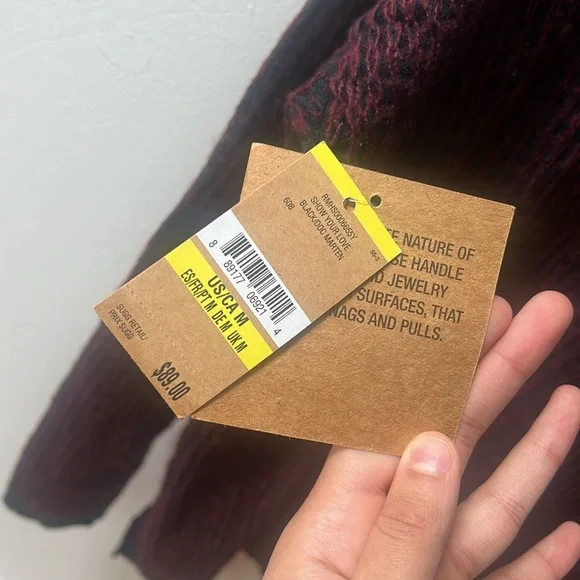 Rachel Rachel Roy size medium red black long sleeve shirt top show your love - Picture 9 of 12